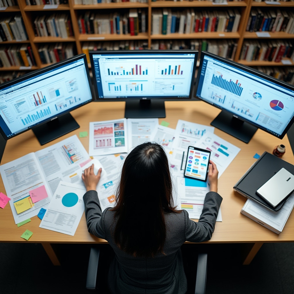 Multiple screens showing effective data visualization and charts for business presentations